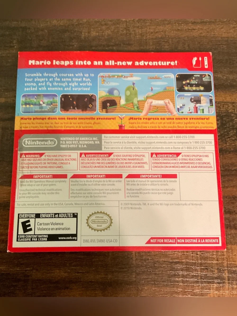 Nintendo Wii New Super Mario Bros.game and sleeve perfect condition